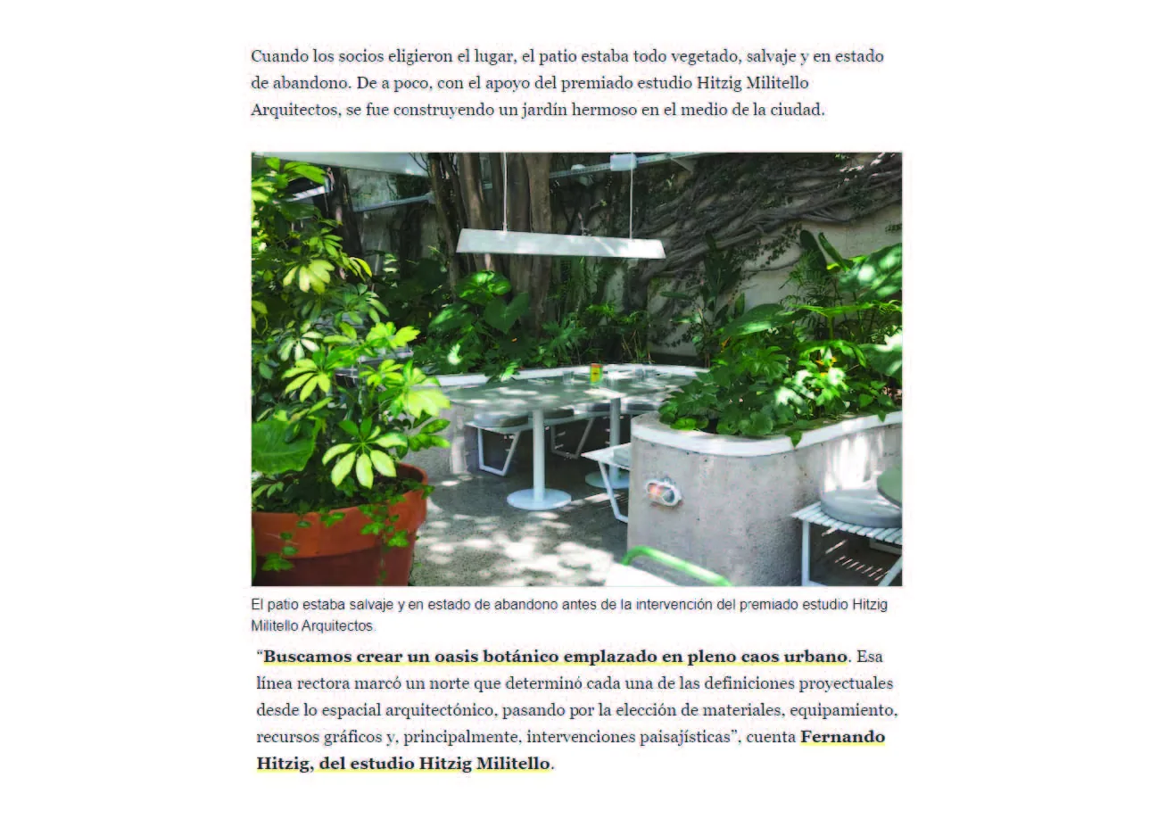 El nuevo restaurante de Belgrano en un patio lleno de plantas — imagen 3