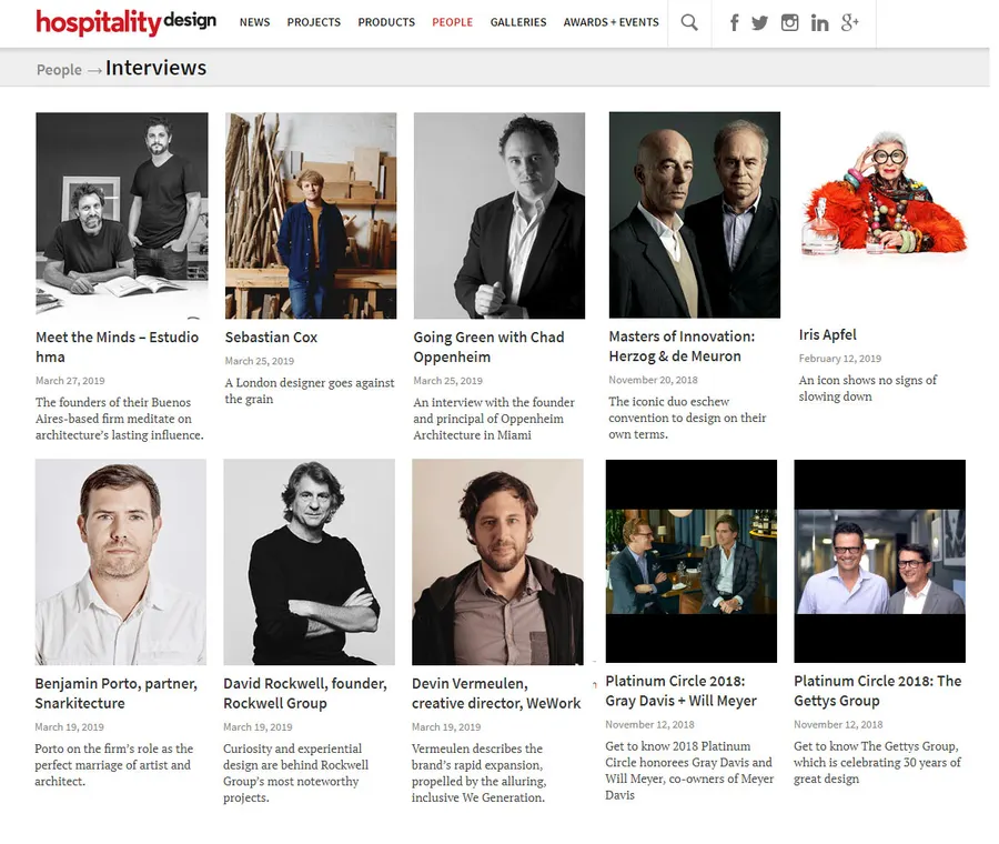 Hospitality Design, entrevista
